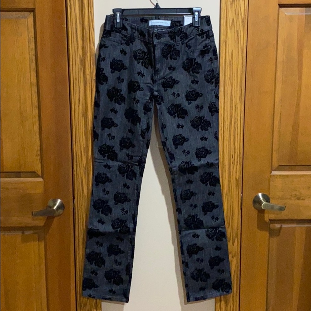 Chico’s BRAND NEW denim jeans with velvet roses